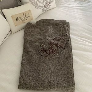 Guess wide leg tweed pants